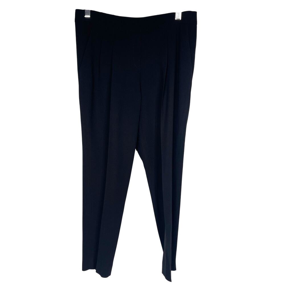 Aritzia Babaton 2 Black Double Pleated Ankle Pants Cropped Pull On Dress Pockets